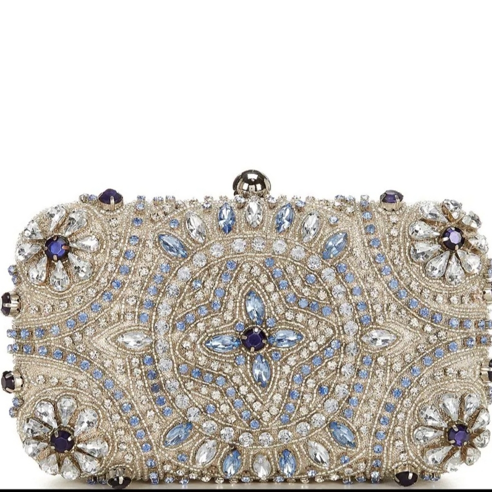 Embellished Silver Clutch
